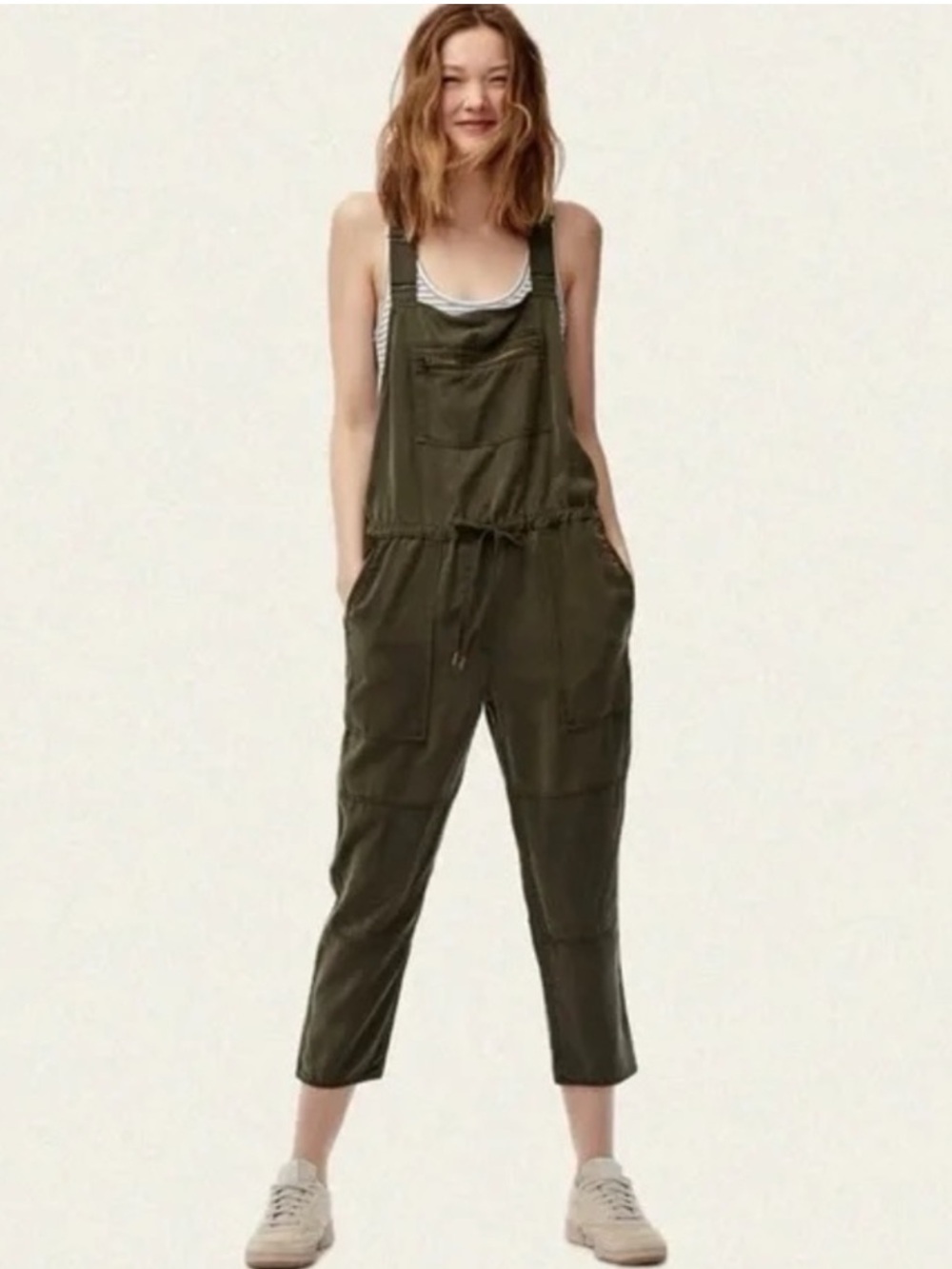 Wilfred Olive Green Women’s Utility Overalls